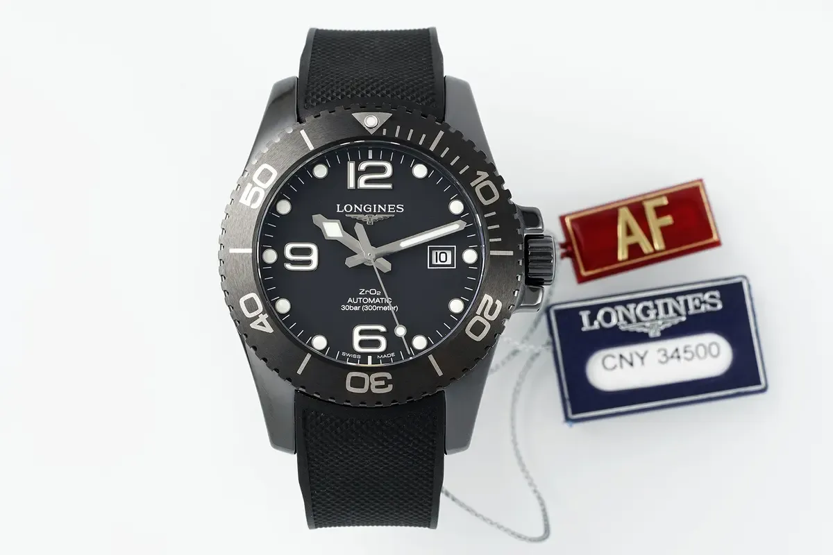 AF厂浪琴康卡斯黑陶瓷上手，小手腕也能驾驭的黑武士