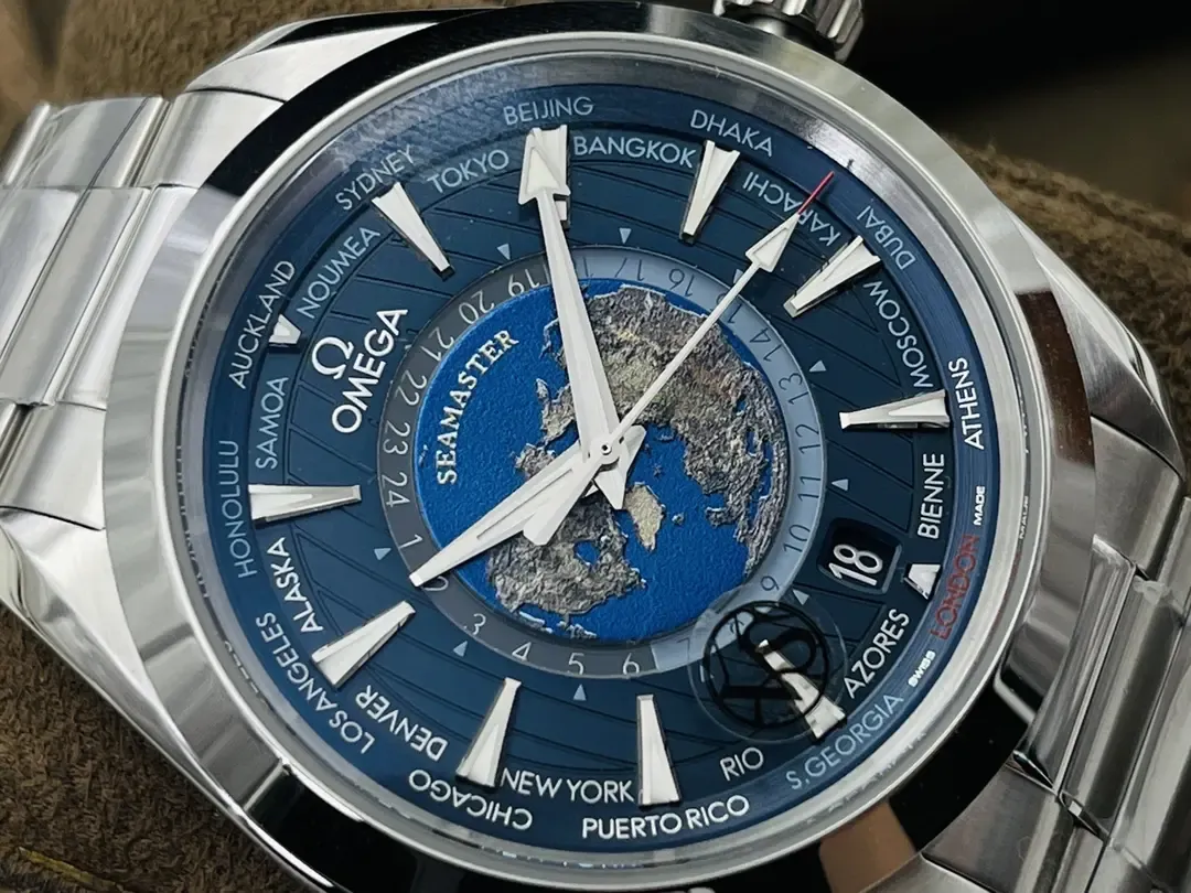 VS厂欧米茄海马150世界时对比正品，8938机芯拒绝一眼假！