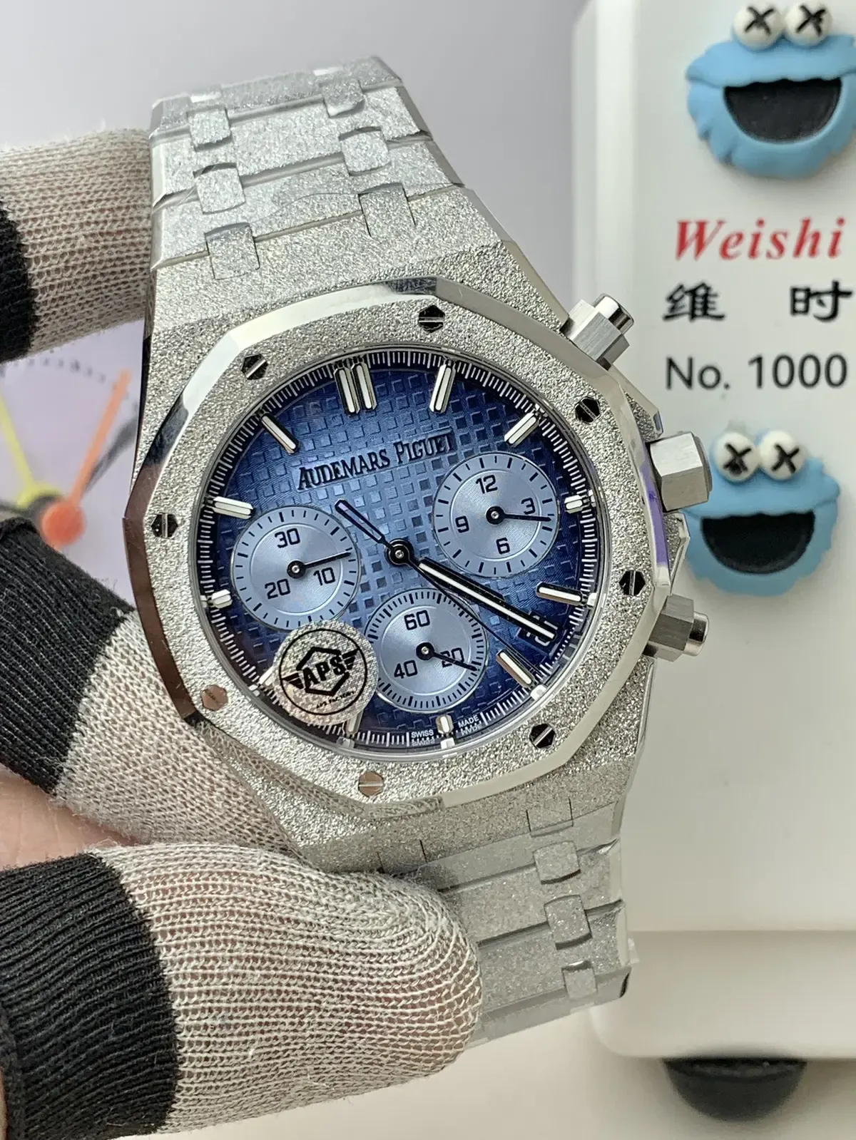 霜金闪到瞎！APS厂爱彼26240BC霜金蓝上手实拍