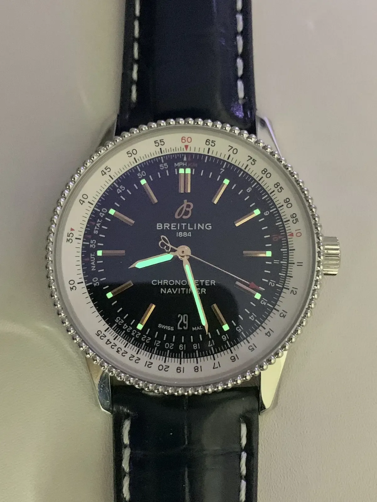 V7厂百年灵航空计时1对比正品：10大细节告诉你值不值