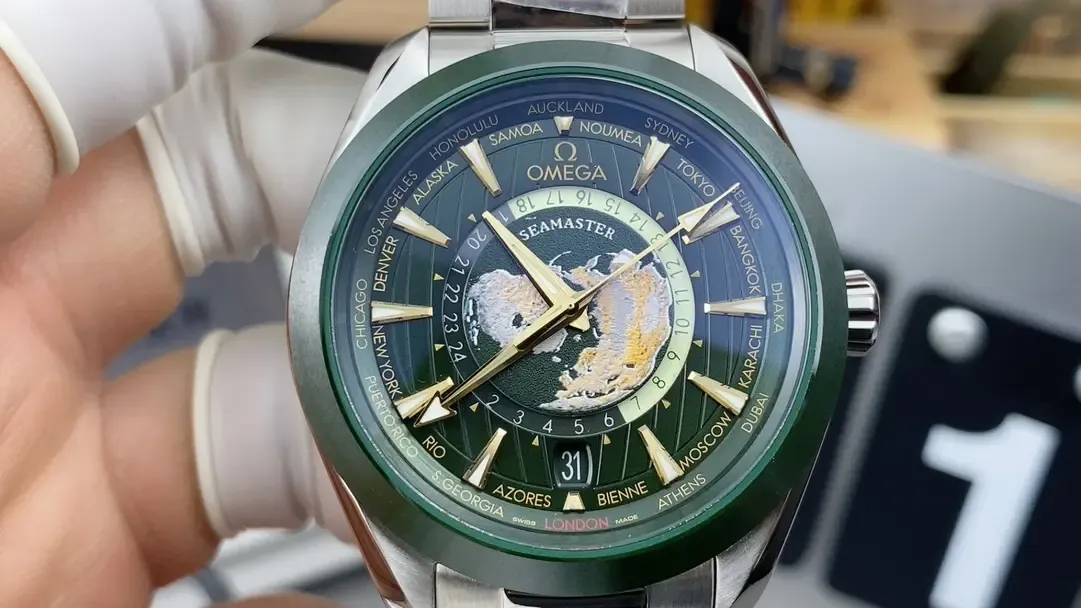 VS厂欧米茄海马150绿圈世界时与正品的差距大不大？