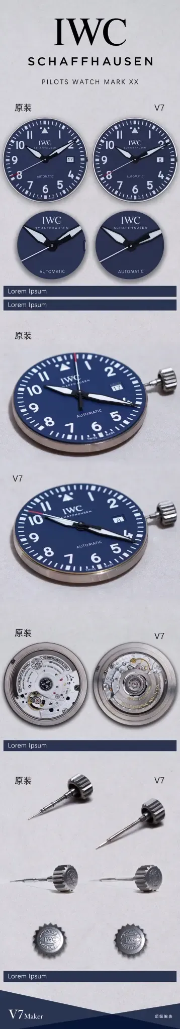 真假难辨？V7厂马克18蓝陶瓷对比正品，差距有多大！