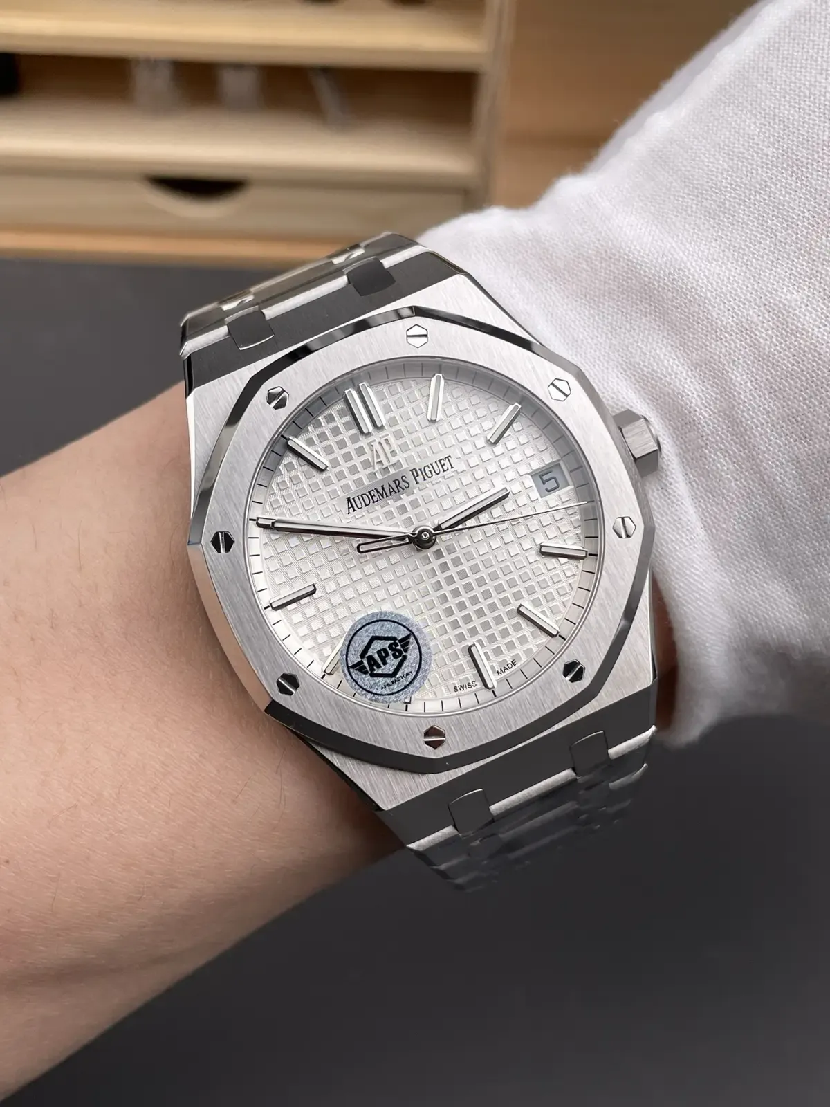 APS厂爱彼皇家橡树15500白面V4版做工细节满分