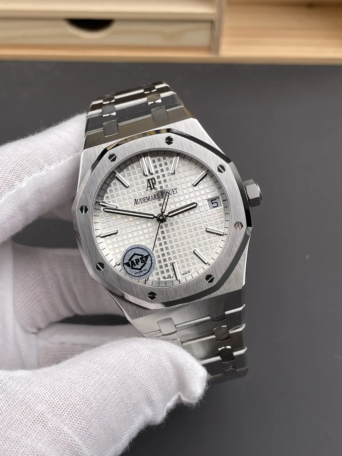 APS厂爱彼皇家橡树15500白面V4版做工细节满分