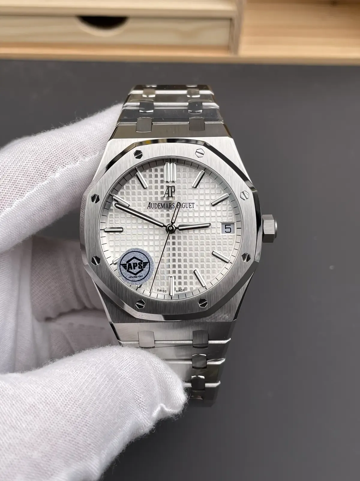 APS厂爱彼皇家橡树15500白面V4版做工细节满分