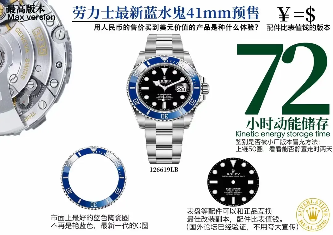 丹东3235真香警告！拆解VS厂劳力士蓝水鬼一次看爽