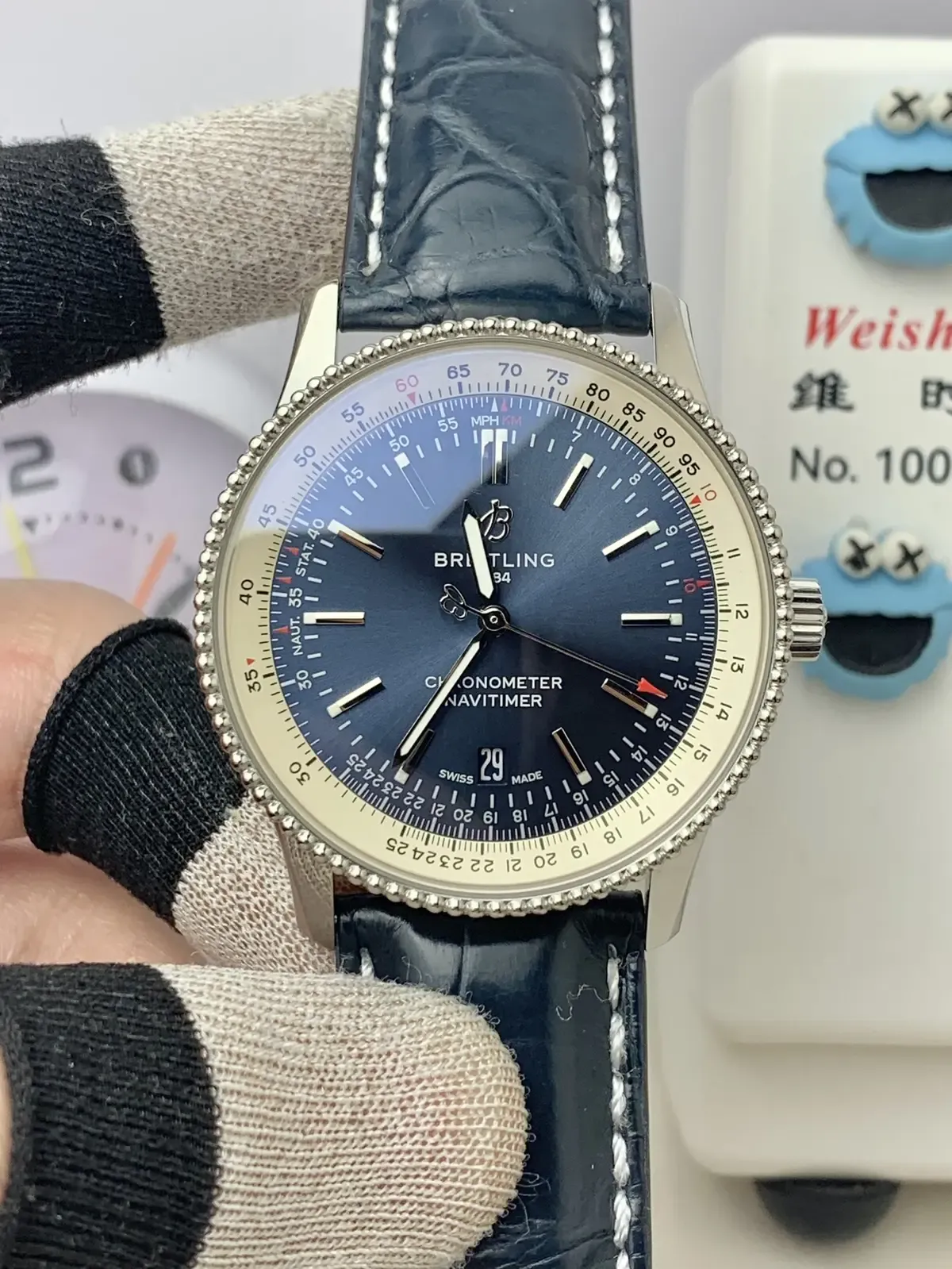 V7厂百年灵航空计时1系列蓝面做工细节全解析