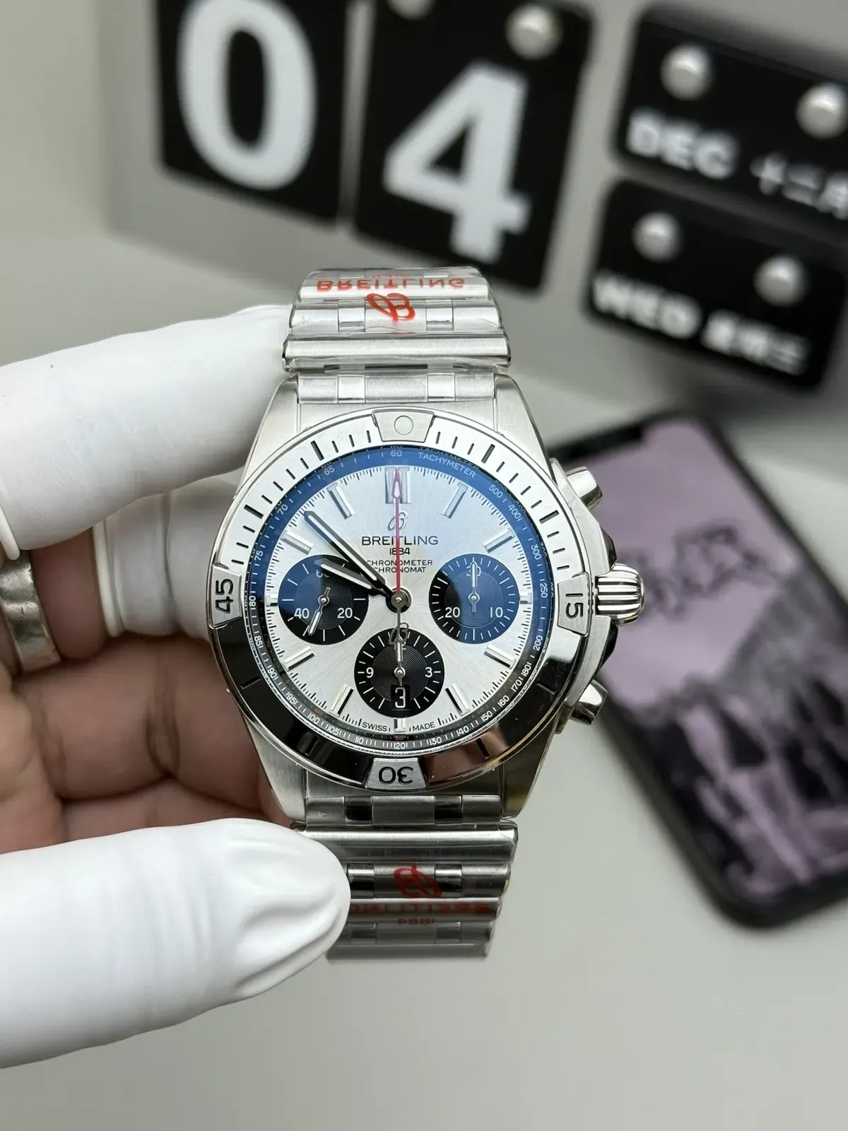 BLS百年灵机械计时熊猫配色子弹链，做工细节实测