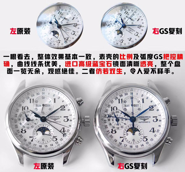 GS厂浪琴八针月相调节教程与功能详解，新手也能看懂